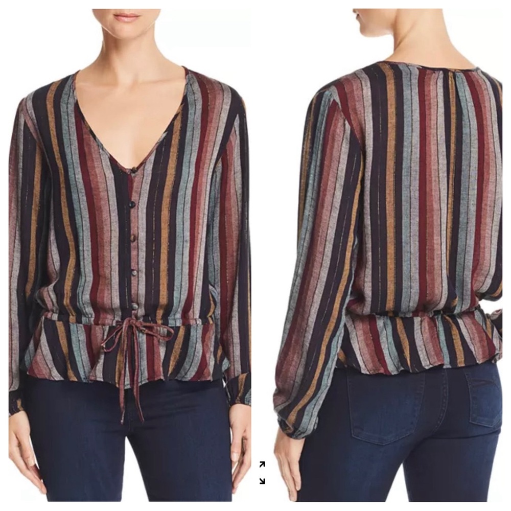 Rails Beaux Multicolor Varadero Stripe Blouse W/ … - image 1